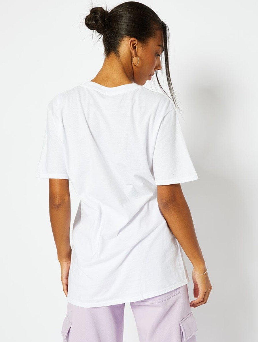 Skinnydip London Bye Teddy T-Shirt In White Tops & T-Shirts