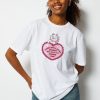 Skinnydip London Disney Marie Heart T-Shirt In White Tops & T-Shirts