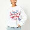 Skinnydip London Antilove Sweatshirt In White Loungewear