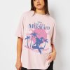 Skinnydip London Disney Little Mermaid Sunset T-Shirt In Pink Tops & T-Shirts