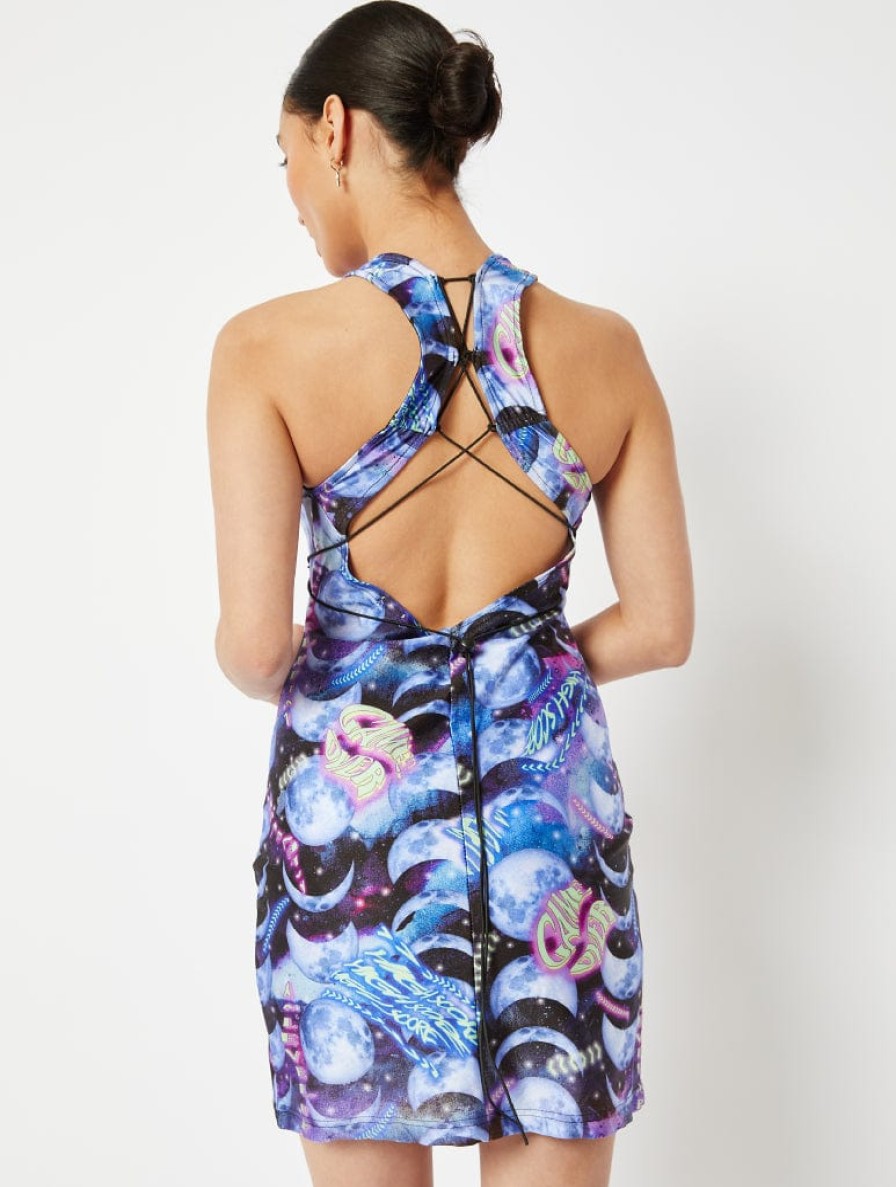 Skinnydip London Space Print Bungy Mini Dress Dresses