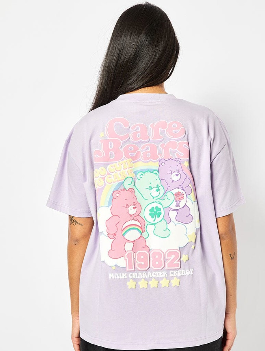 Skinnydip London Care Bears Varsity T-Shirt In Lilac Tops & T-Shirts