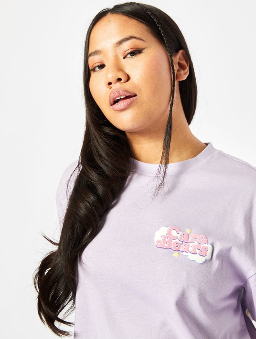 Skinnydip London Care Bears Varsity T-Shirt In Lilac Tops & T-Shirts