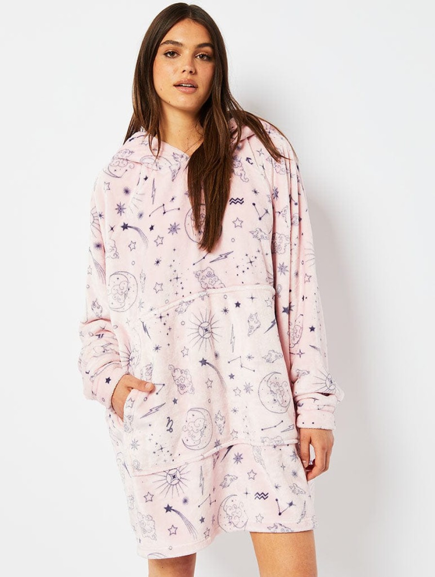 Skinnydip London Zodiac Celestial Fleece Blanket Hoodie Nightwear