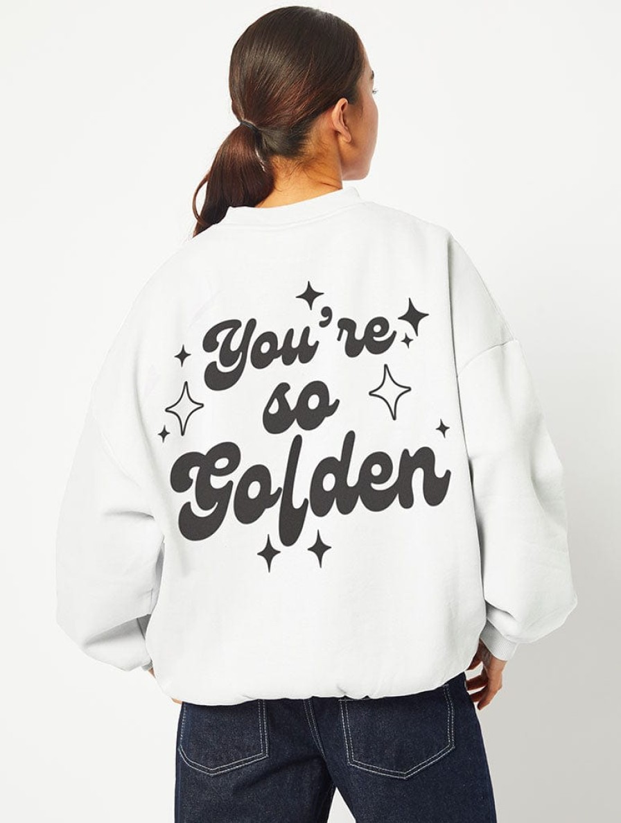 Skinnydip London You'Re So Golden Sweatshirt In White Loungewear