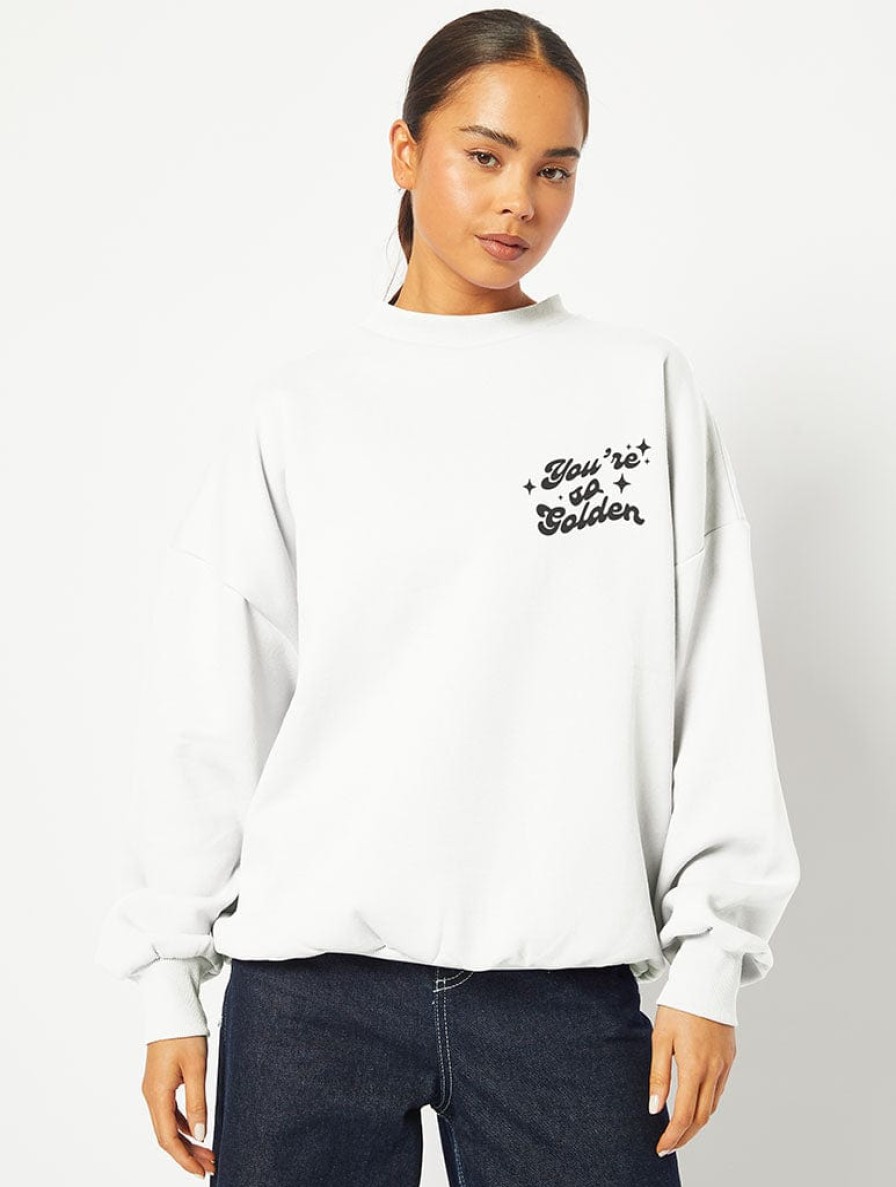 Skinnydip London You'Re So Golden Sweatshirt In White Loungewear