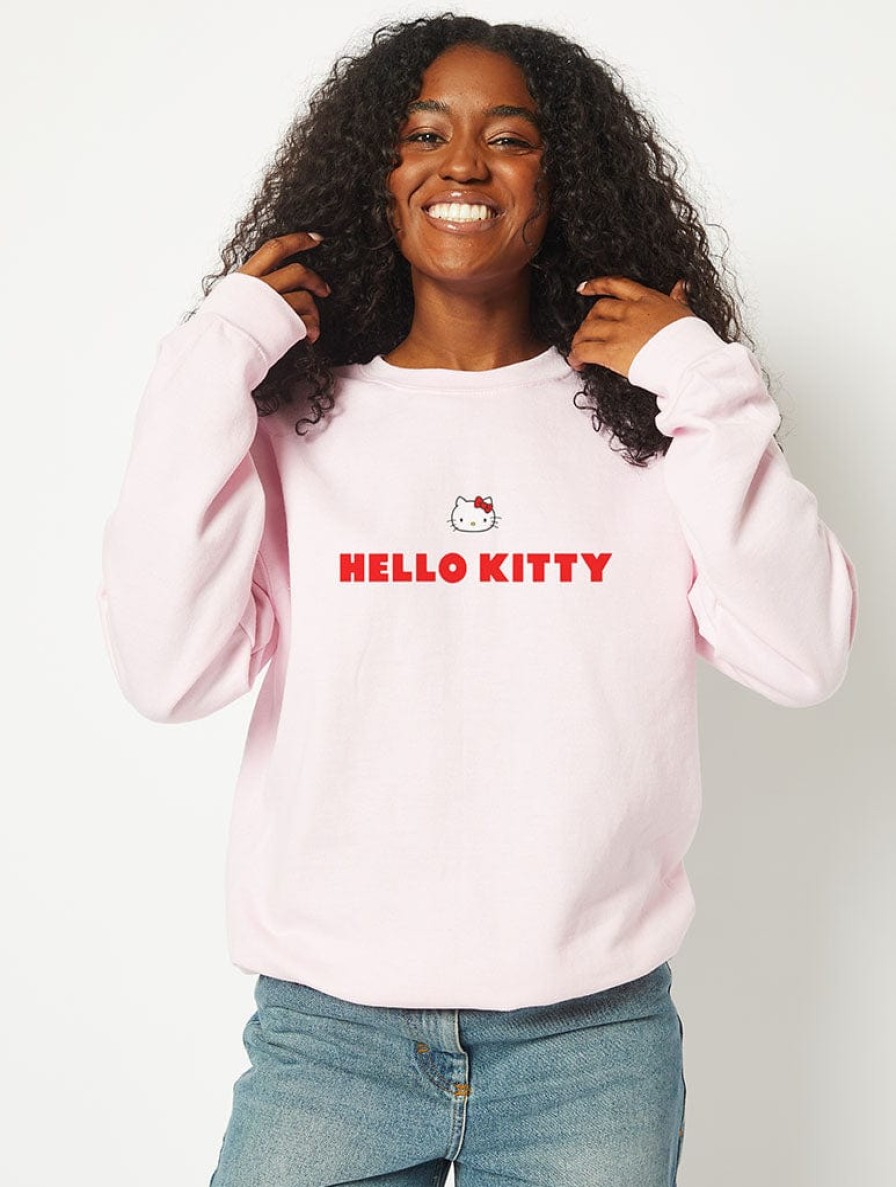 Skinnydip London Hello Kitty X Skinnydip Logo Sweatshirt In Pink Shop All Clothing