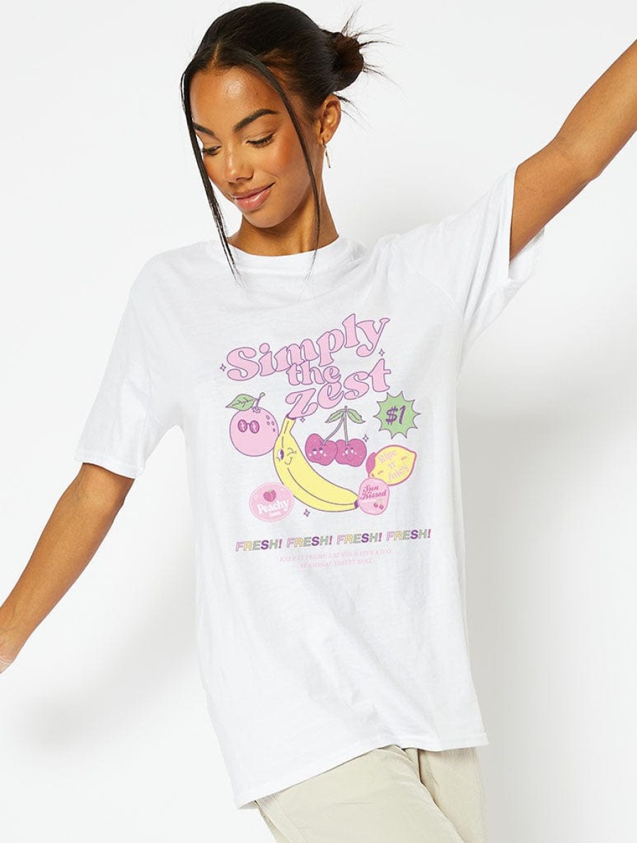 Skinnydip London Simply The Zest White T-Shirt Tops & T-Shirts