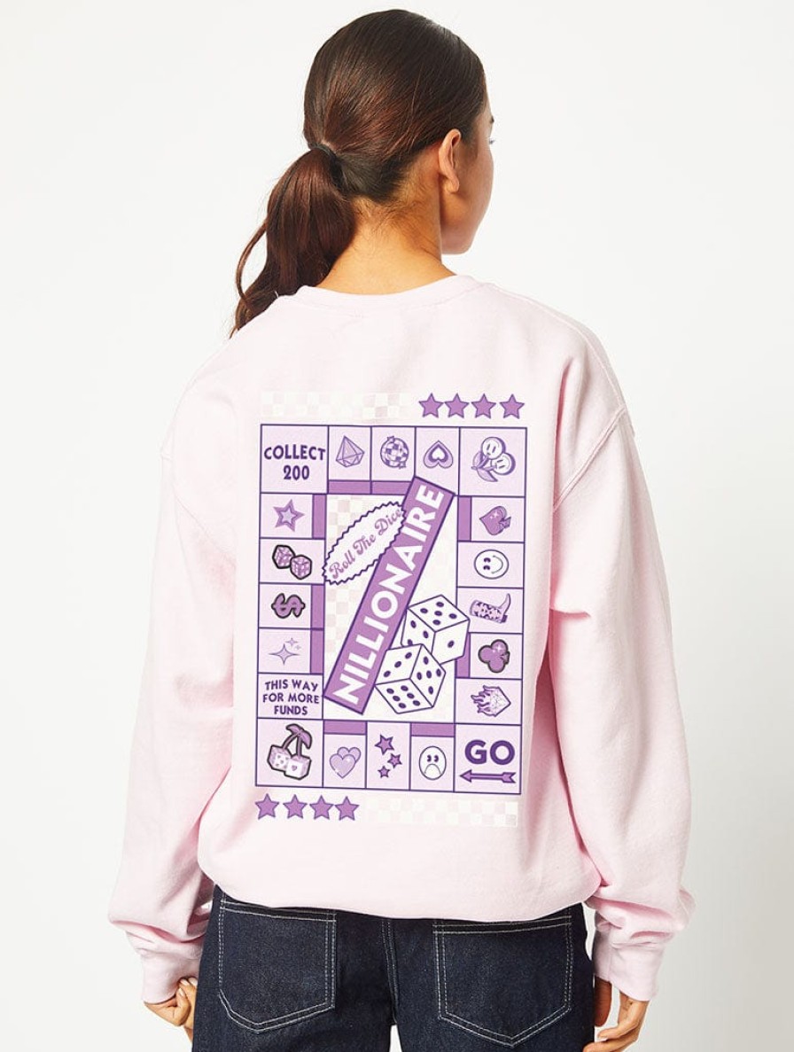 Skinnydip London Nillionaire Sweatshirt In Pink Hoodies & Sweatshirts