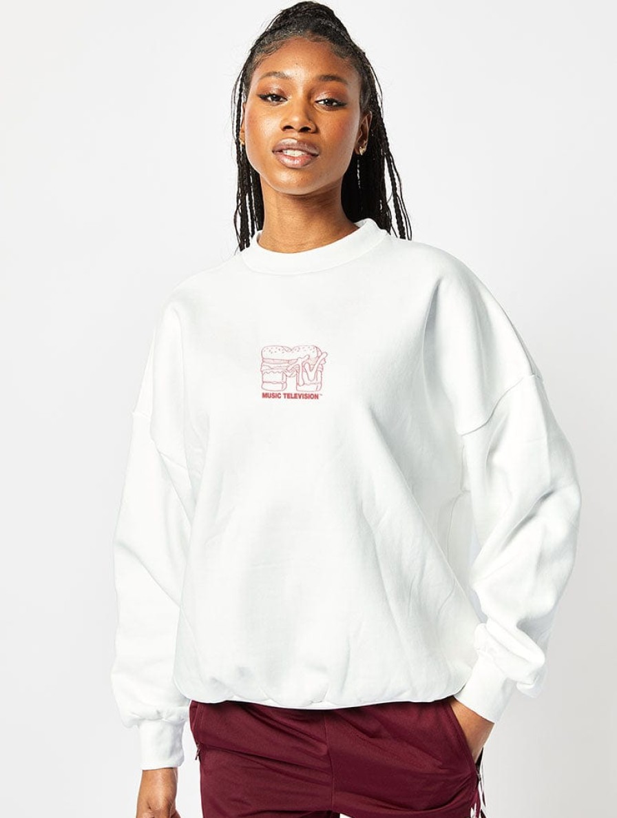 Skinnydip London Mtv Fries Sweatshirt In White Loungewear