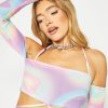 Skinnydip London Smudge Heart Print Long Sleeve Crop Top Tops & T-Shirts