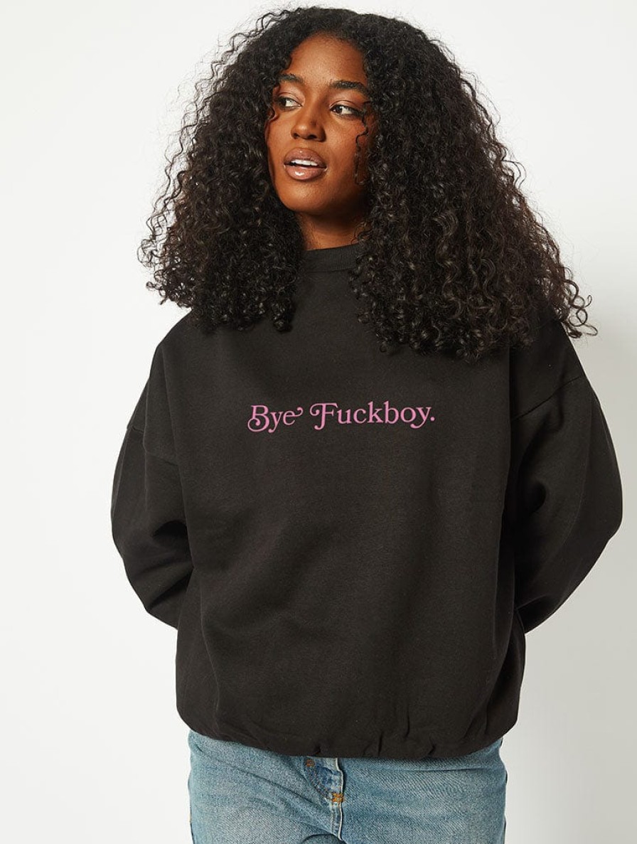 Skinnydip London Bye F*Ckboy Sweatshirt In Black Hoodies & Sweatshirts