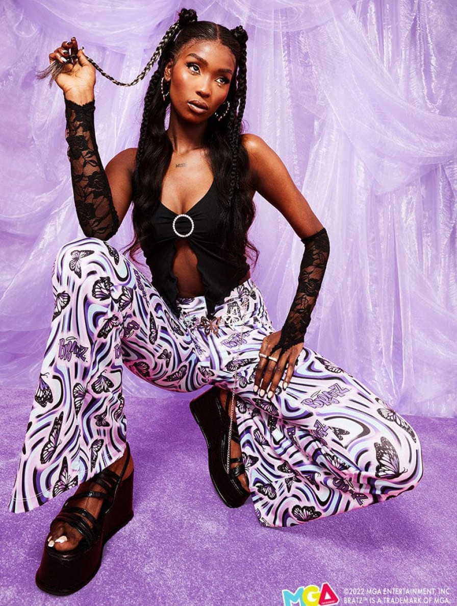 Skinnydip London Bratz X Skinnydip Butterfly Print Jersey Flares Bottoms