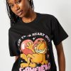 Skinnydip London Garfield X Skinnydip Eat Your Heart Out T-Shirt In Black Tops & T-Shirts