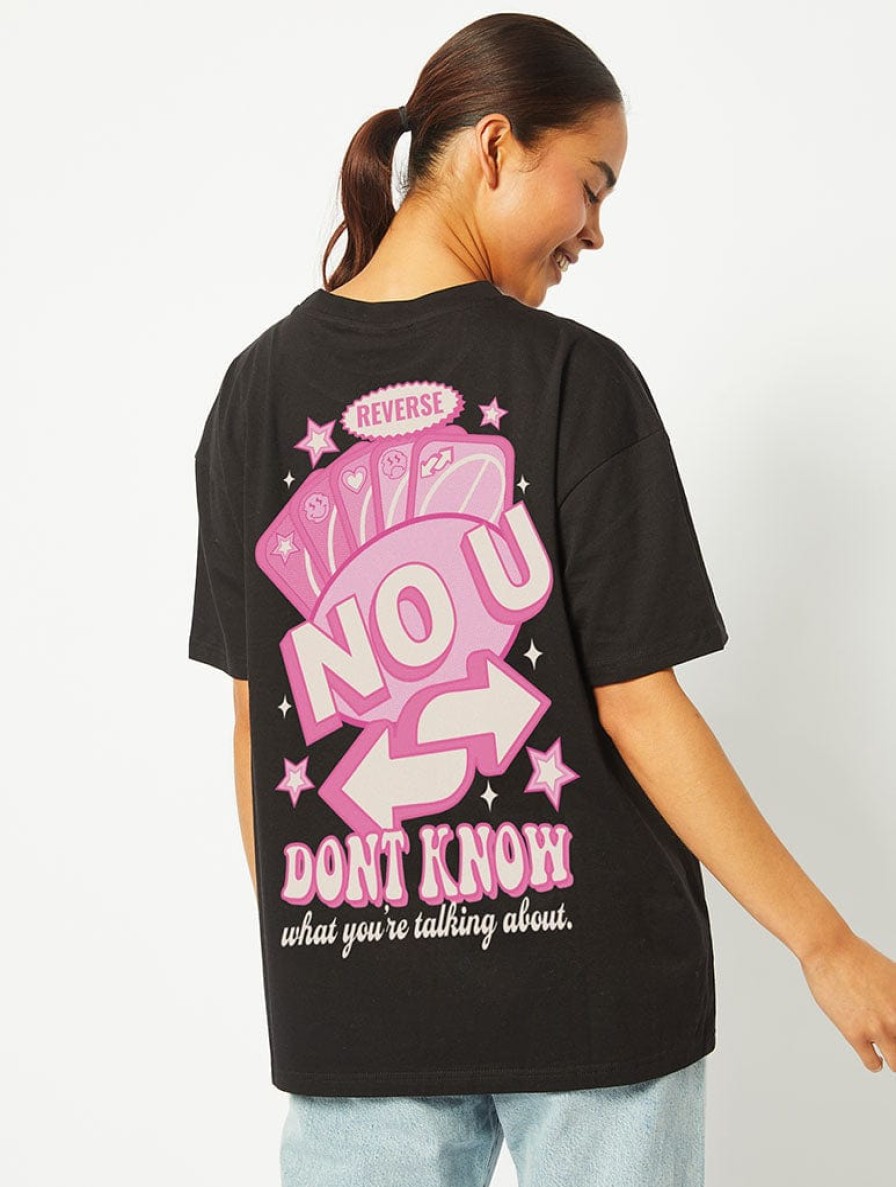 Skinnydip London No U Know T-Shirt In Black Tops & T-Shirts