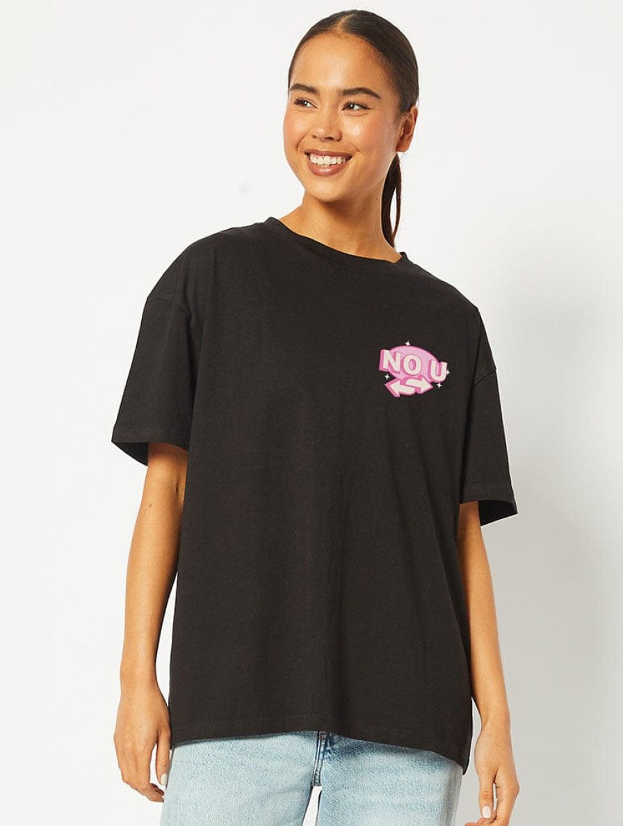 Skinnydip London No U Know T-Shirt In Black Tops & T-Shirts