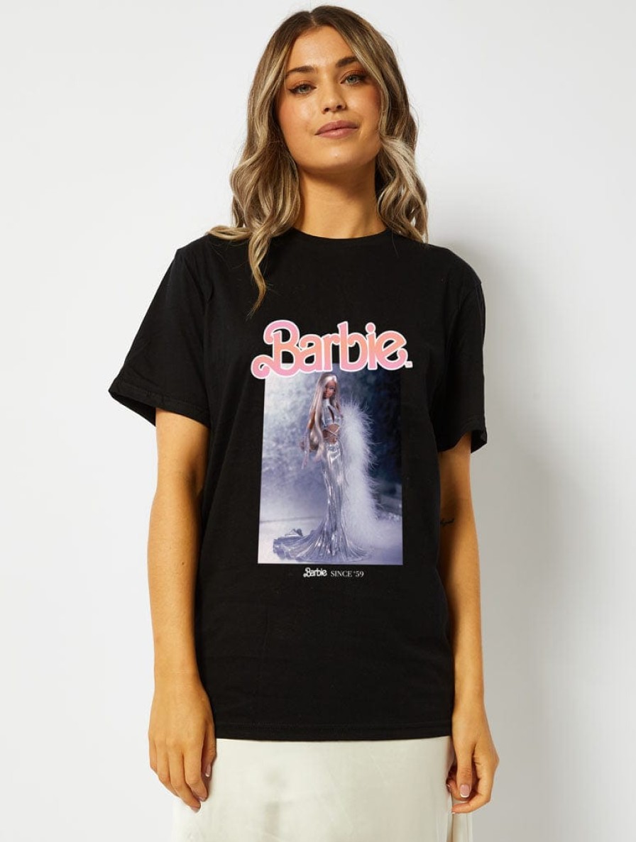 Skinnydip London Barbie X Skinnydip Poster Girl Black T-Shirt Tops & T-Shirts