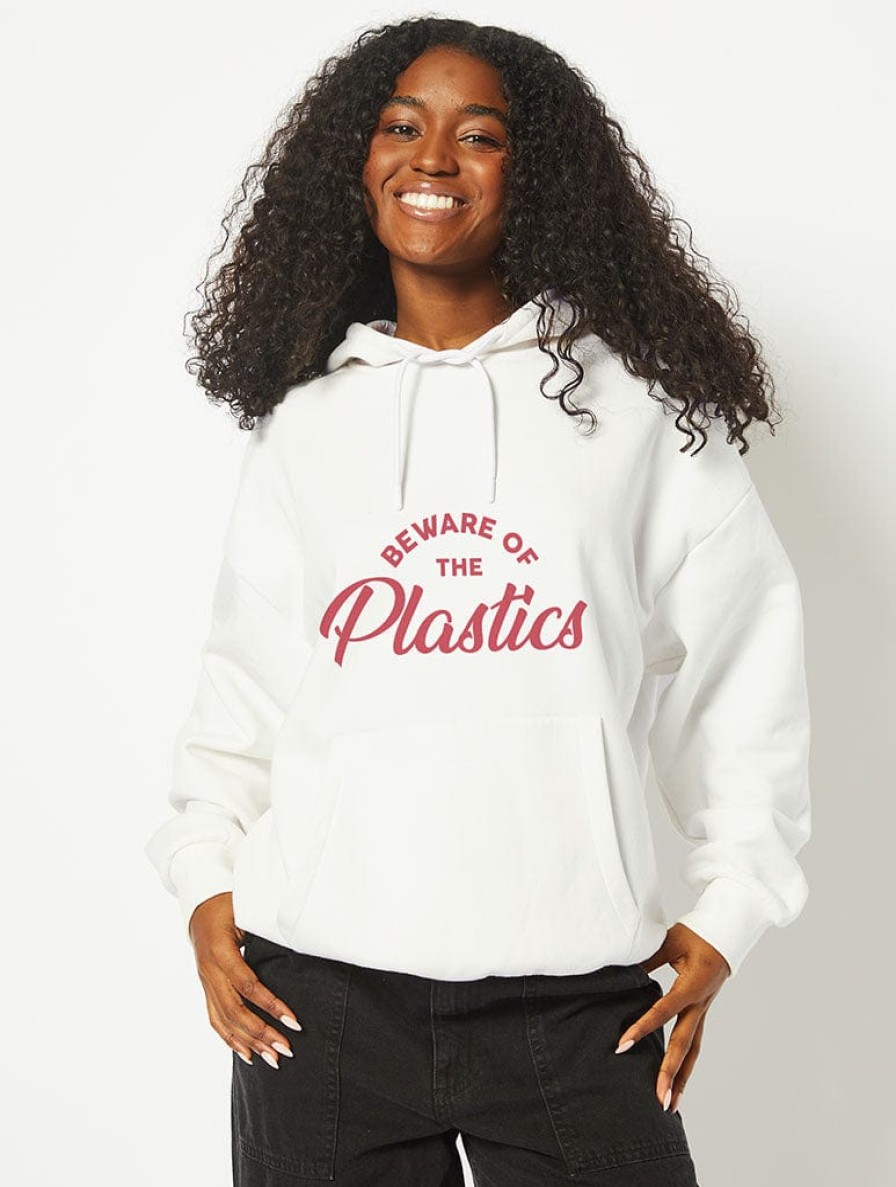 Skinnydip London Mean Girls X Skinnydip Beware Of The Plastics Hoodie In White Shop All Clothing