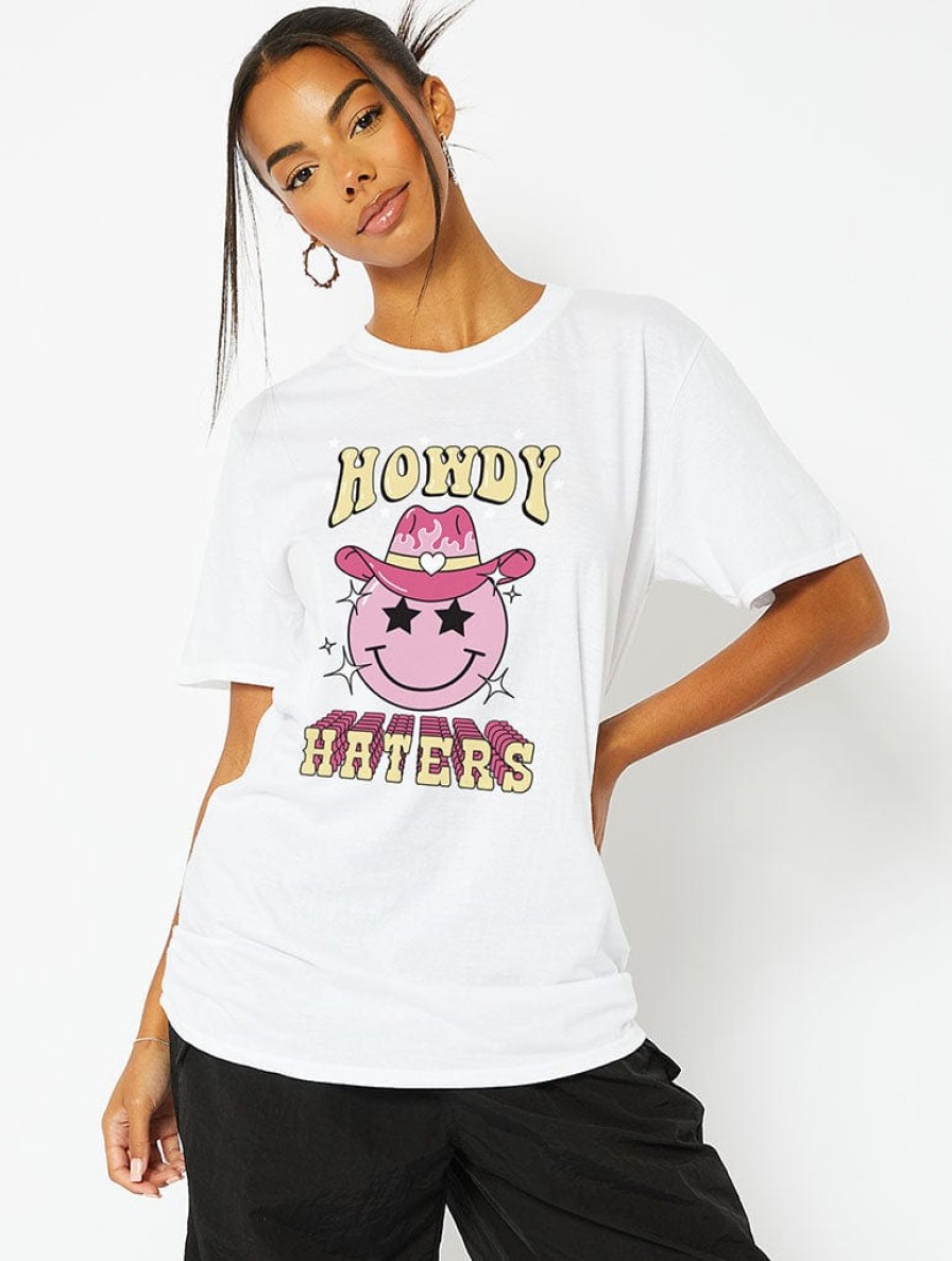 Skinnydip London Howdy Haters White T-Shirt Tops & T-Shirts