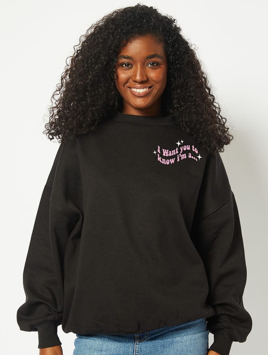 Skinnydip London Mirrorball Sweatshirt In Black Loungewear