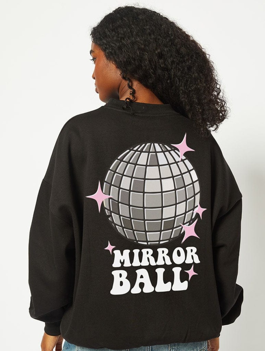 Skinnydip London Mirrorball Sweatshirt In Black Loungewear