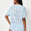 Skinnydip London Head In The Clouds Oversized T-Shirt In Blue Tops & T-Shirts