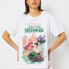 Skinnydip London Disney Little Mermaid Poster T-Shirt In White Tops & T-Shirts