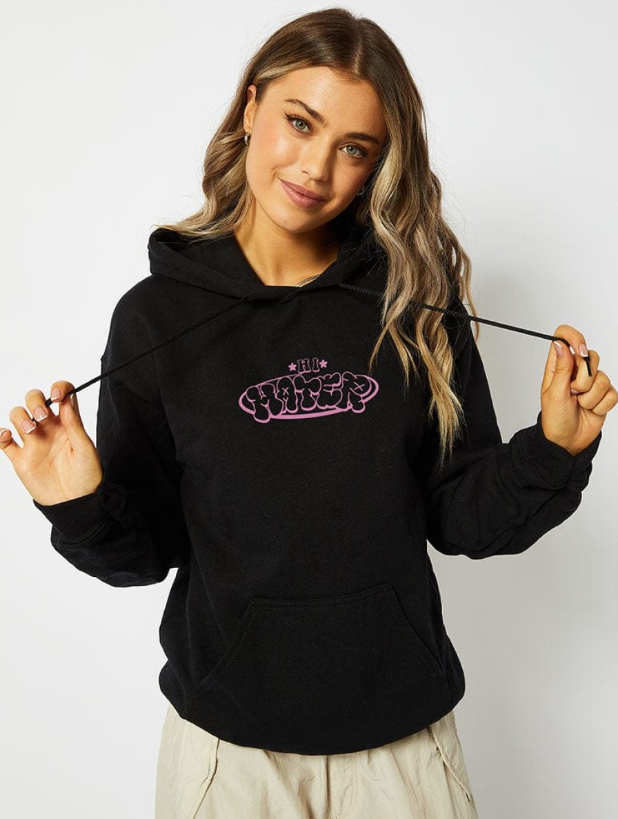 Skinnydip London Hi Hater, Bye Hater Hoodie In Black Hoodies & Sweatshirts