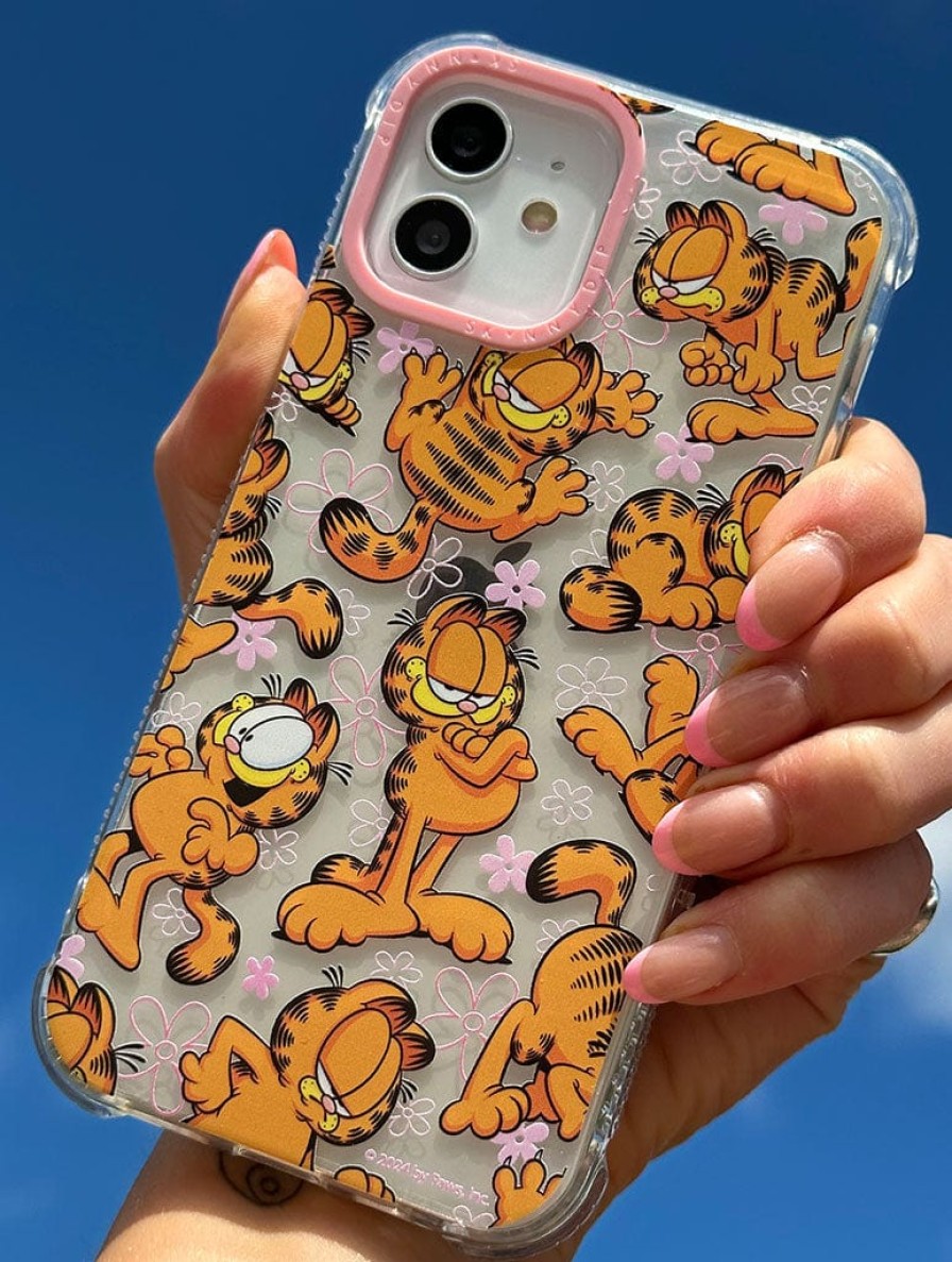 Skinnydip London Garfield X Skinnydip Repeat Print Shock Iphone Case Iphone 15 Plus Cases