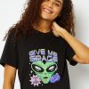 Skinnydip London Give Me Space T-Shirt In Black Tops & T-Shirts