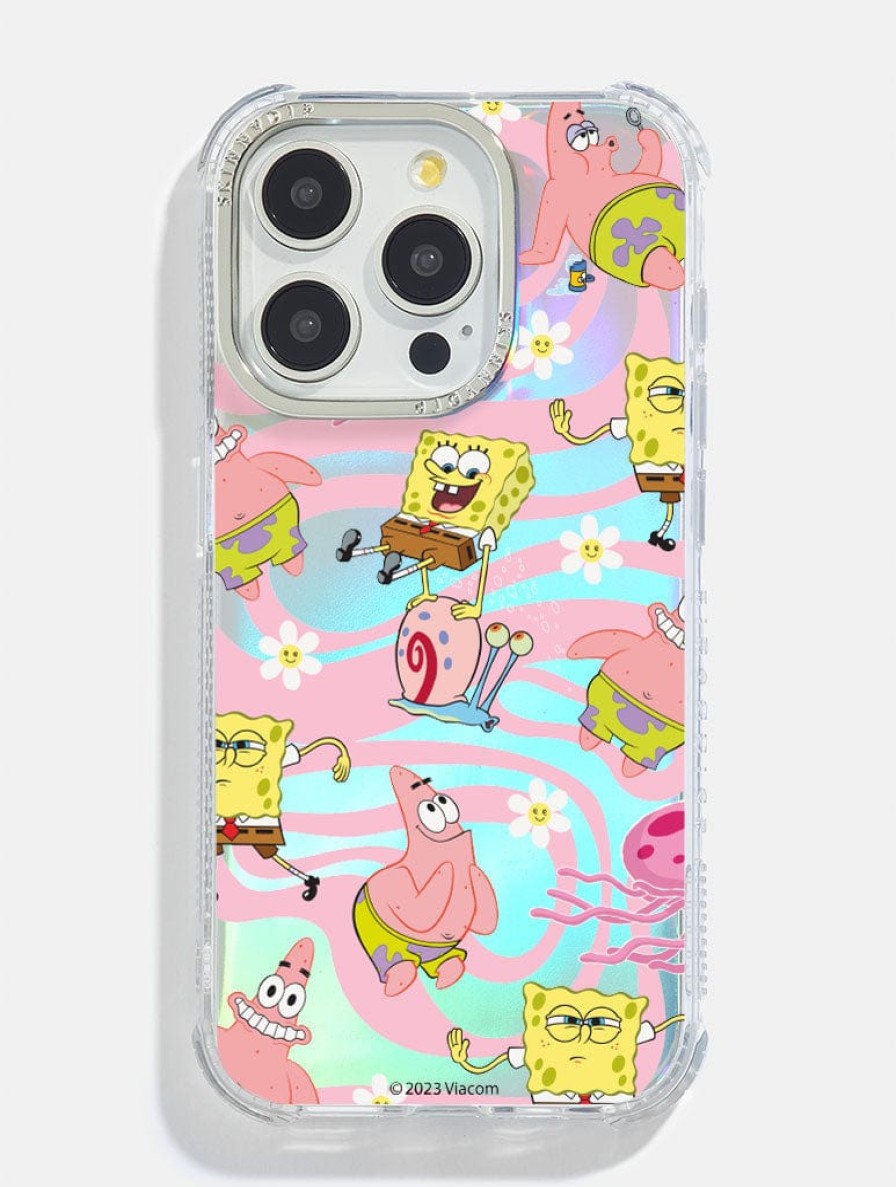 Skinnydip London Spongebob X Skinnydip Swirl Holo Foil Shock Iphone Case Iphone Xr / 11 Cases