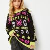 Skinnydip London Game Over Black Knitted Jumper Jumpers & Cardigans