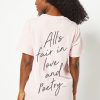 Skinnydip London All'S Fair In Love & Poetry T-Shirt In Pink Tops & T-Shirts