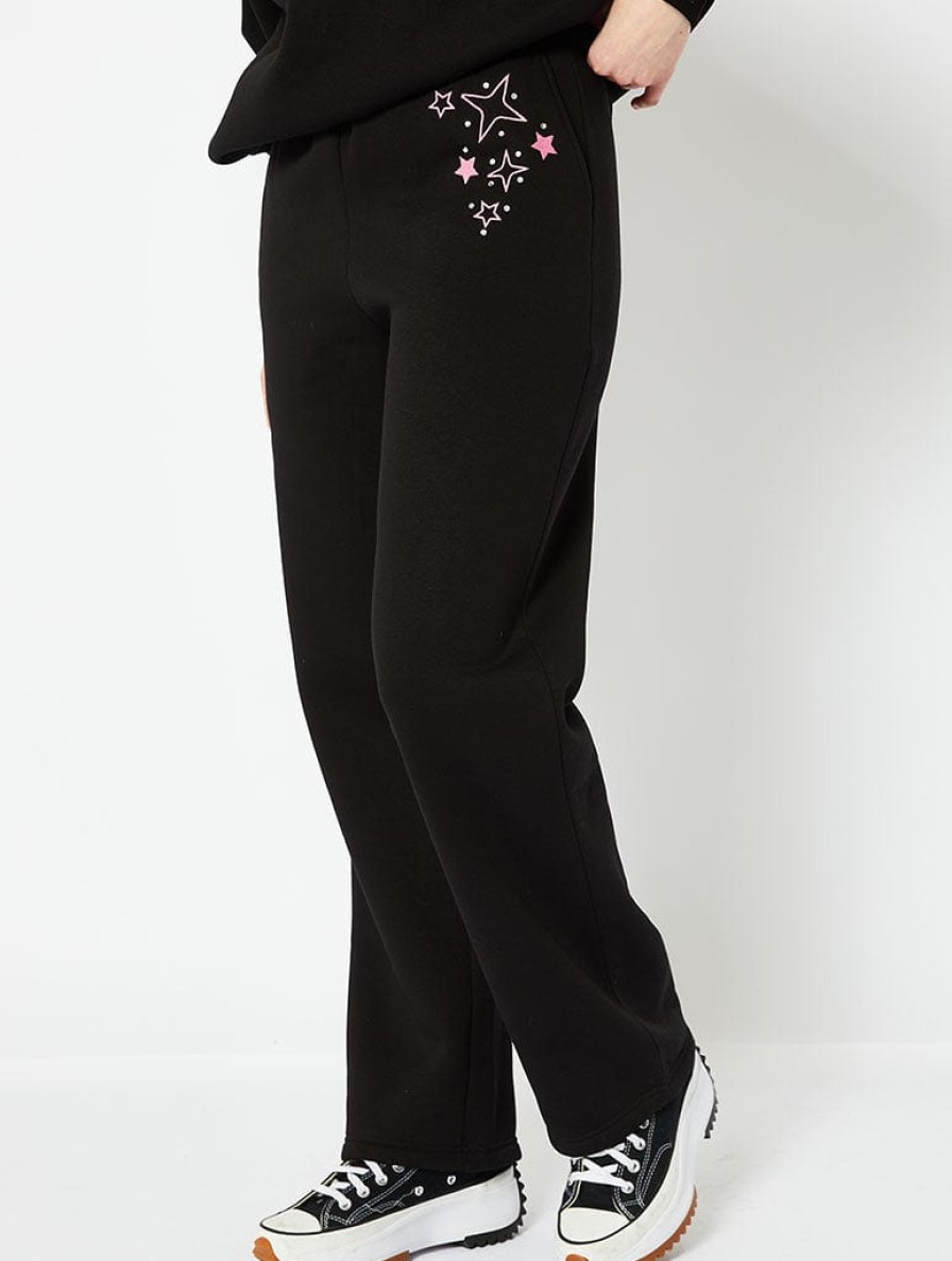 Skinnydip London I'M A Luxury Wide Leg Black Jogger Loungewear