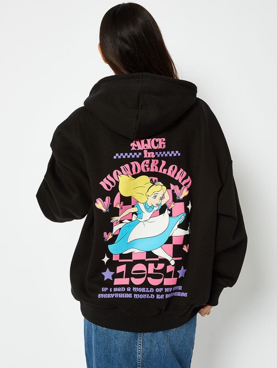 Skinnydip London Disney Alice In Wonderland Graphic Hoodie Hoodies & Sweatshirts