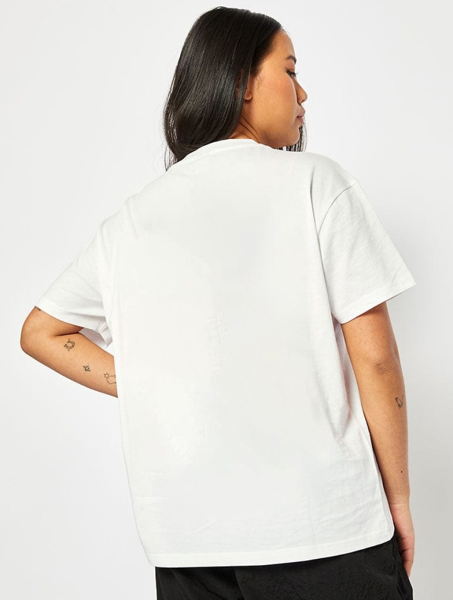 Skinnydip London Coquette Cowboy Boot T-Shirt In White Tops & T-Shirts