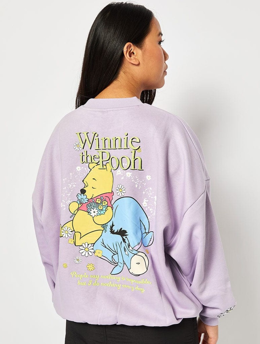 Skinnydip London Disney Winnie The Pooh Sweatshirt In Lilac Loungewear