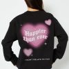 Skinnydip London Happier Than Ever Sweatshirt In Black Hoodies & Sweatshirts