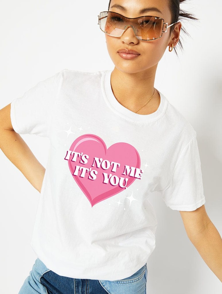 Skinnydip London It'S Not Me It'S You White T-Shirt Tops & T-Shirts