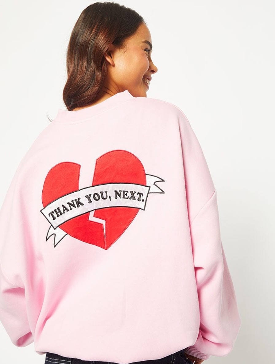 Skinnydip London Thank You Next Pink Oversized Sweatshirt Loungewear