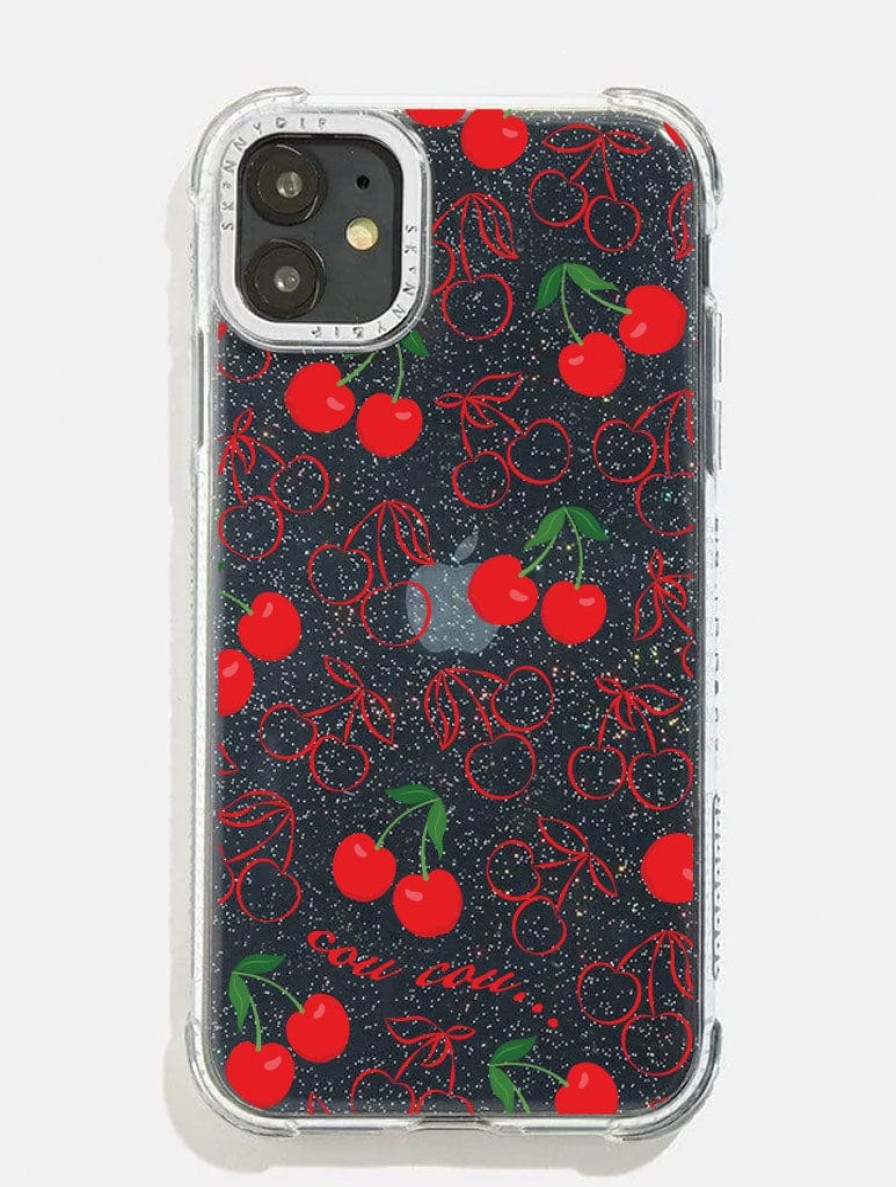 Skinnydip London Cherry Print Glitter Shock Iphone Case Iphone Xr / 11 Cases