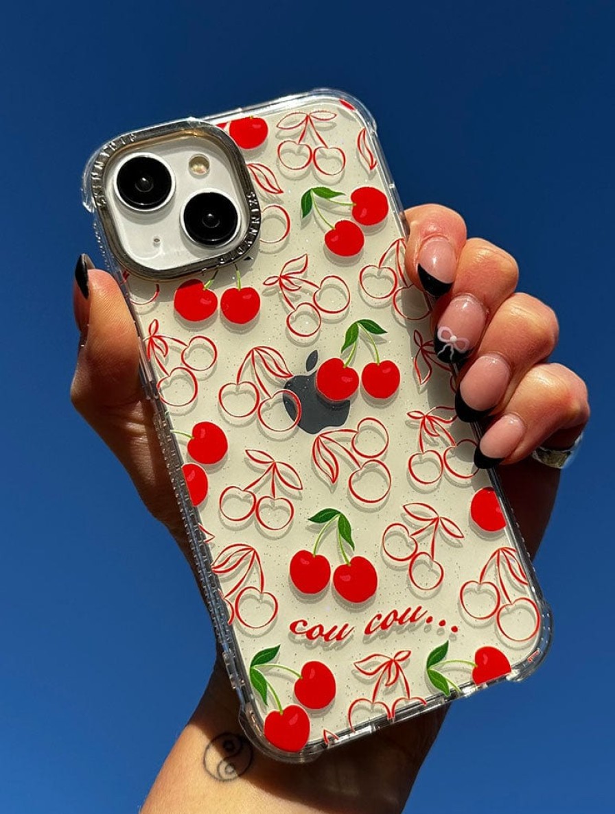 Skinnydip London Cherry Print Glitter Shock Iphone Case Iphone Xr / 11 Cases