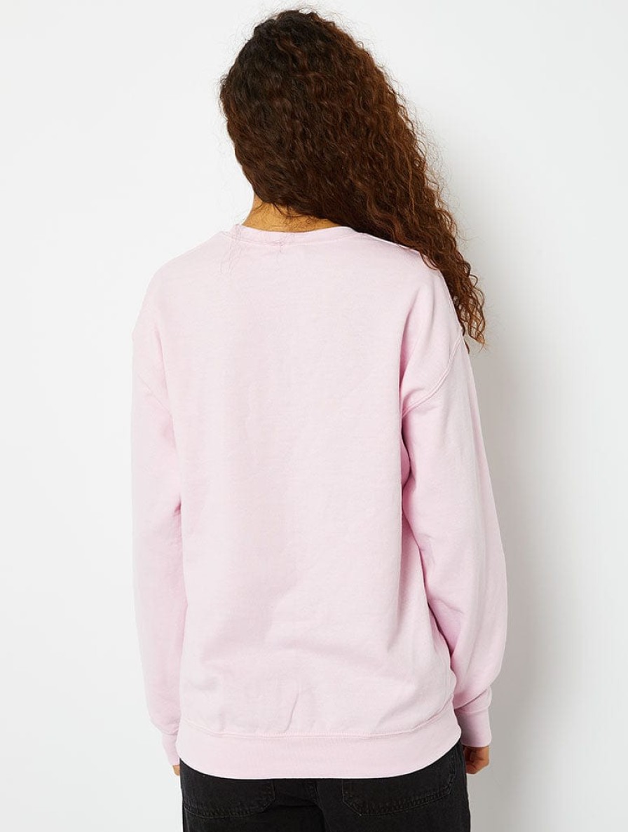 Skinnydip London Go Away Heart Sweatshirt In Pink Hoodies & Sweatshirts