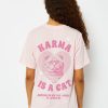 Skinnydip London Karma Is A Cat T-Shirt In Pink Tops & T-Shirts