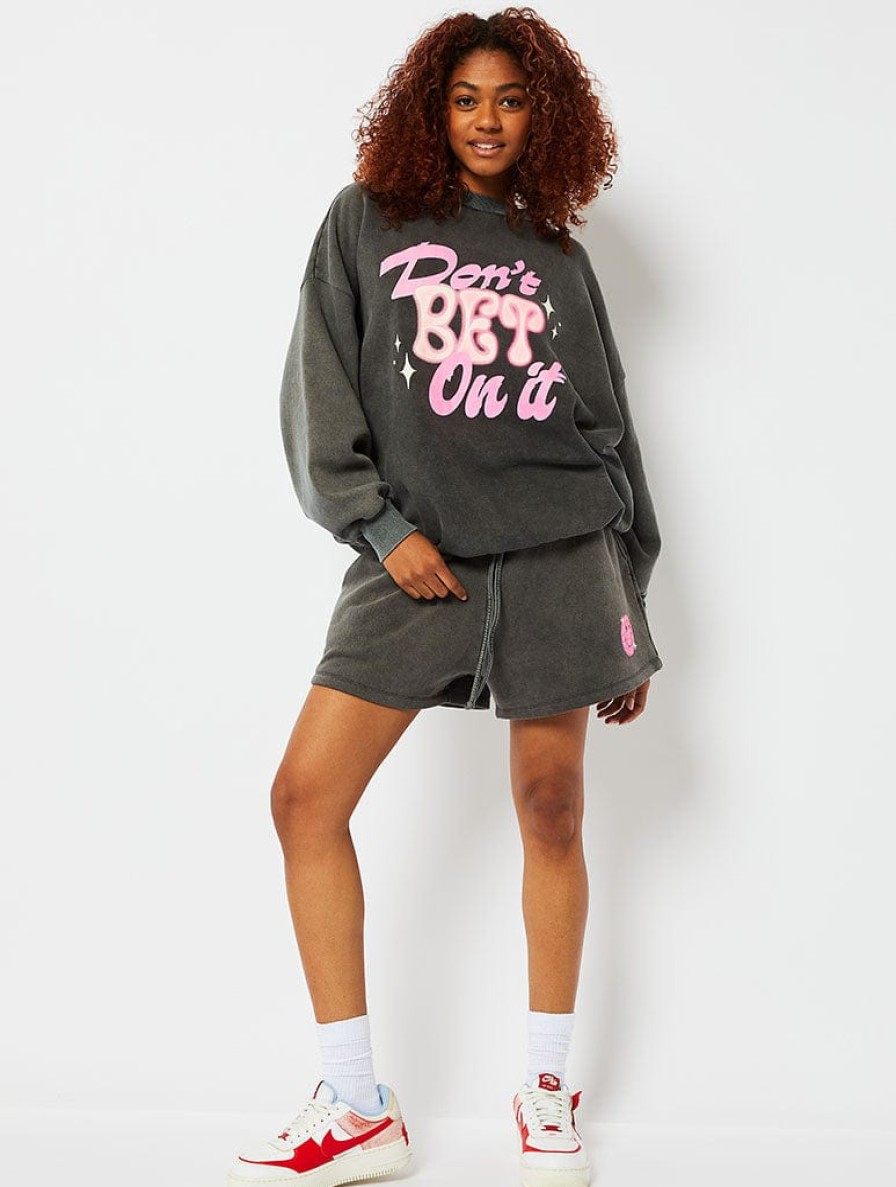 Skinnydip London Dont Bet On It Acid Wash Sweatshirt Hoodies & Sweatshirts