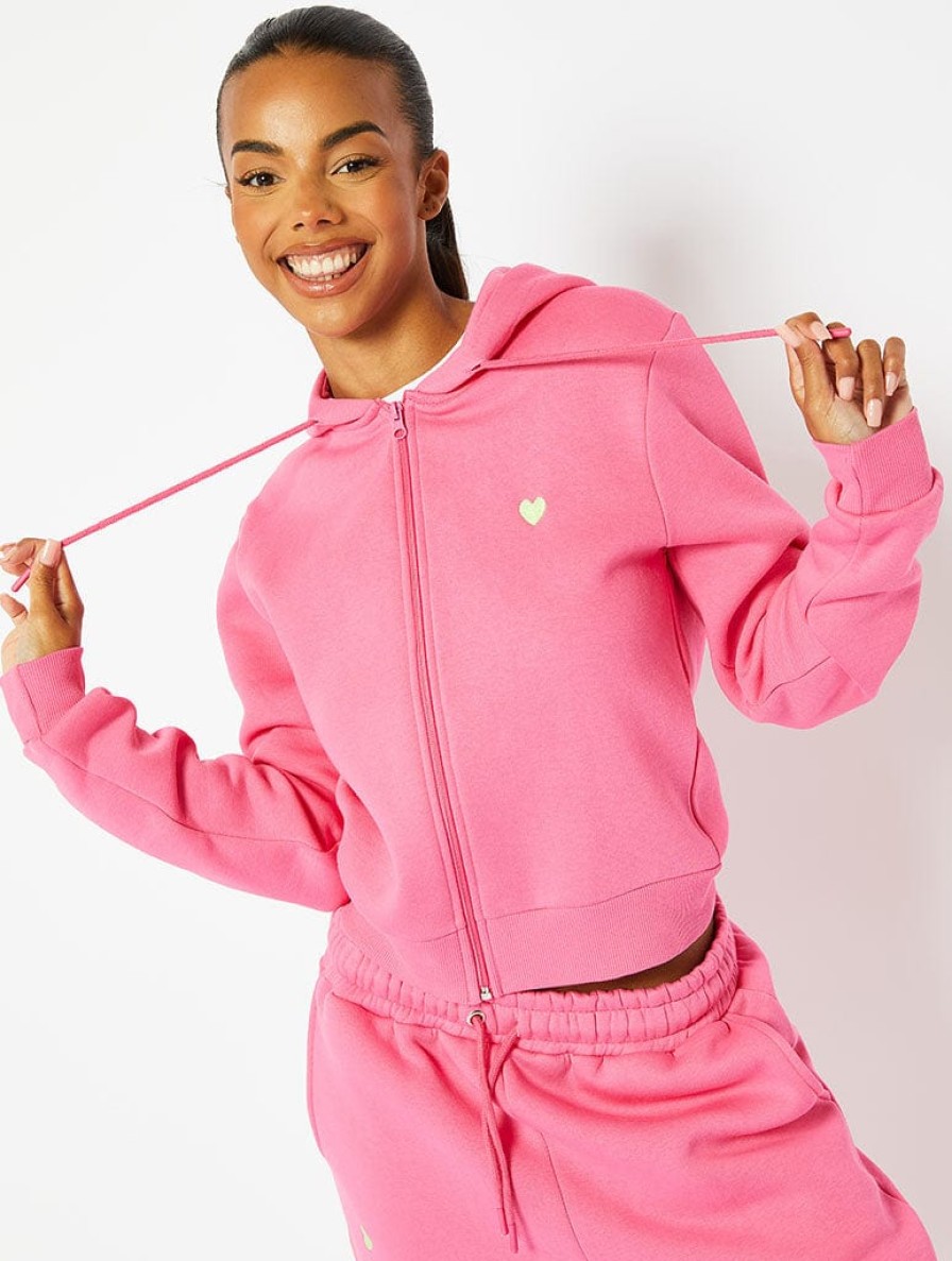 Skinnydip London Pink Gorgeous Girls Crop Hoodie Loungewear