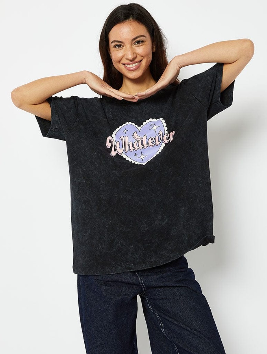 Skinnydip London Whatever Acid Wash Oversized T-Shirt Tops & T-Shirts