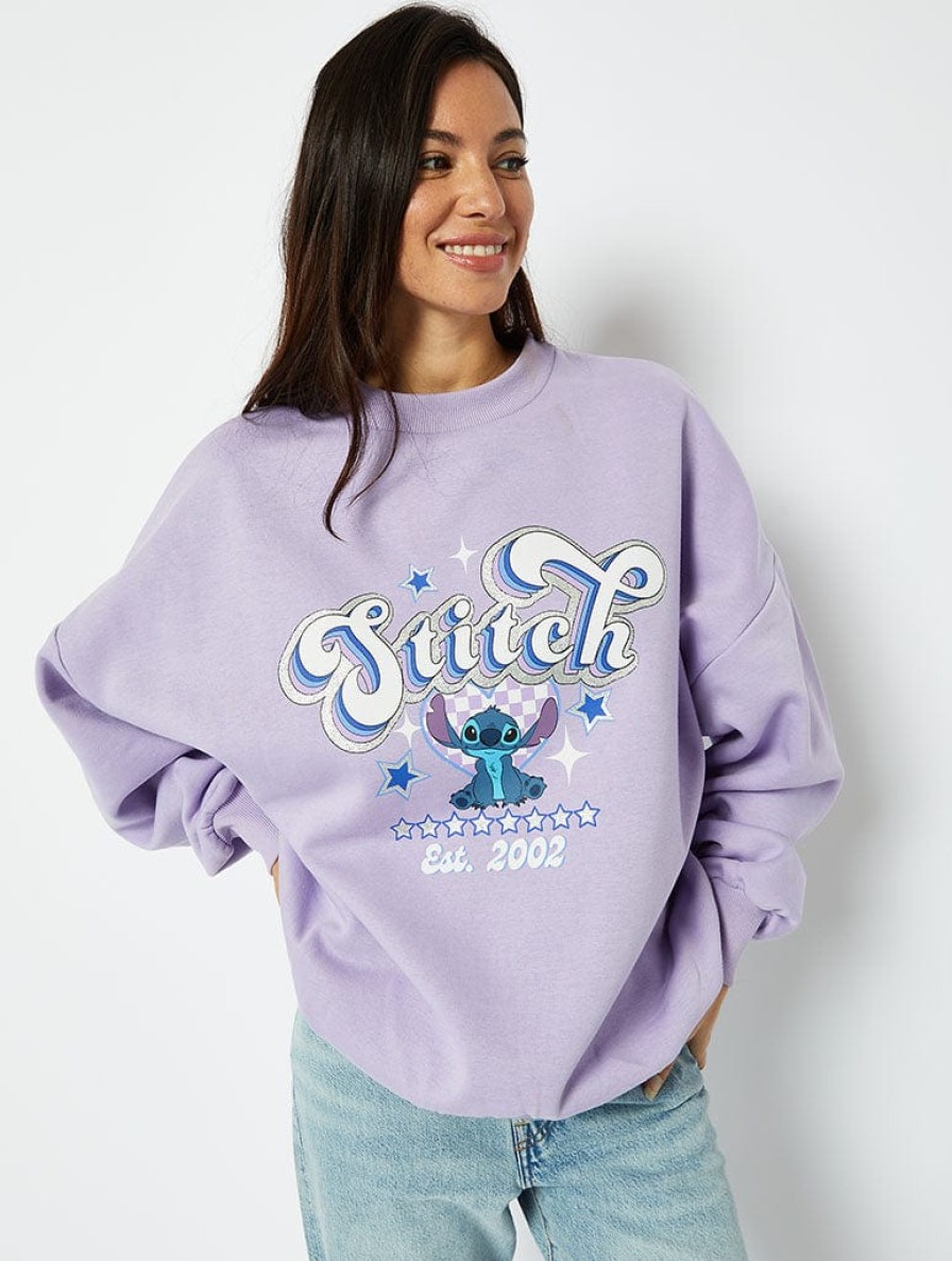 Skinnydip London Disney Stitch Varsity Sweatshirt Hoodies & Sweatshirts