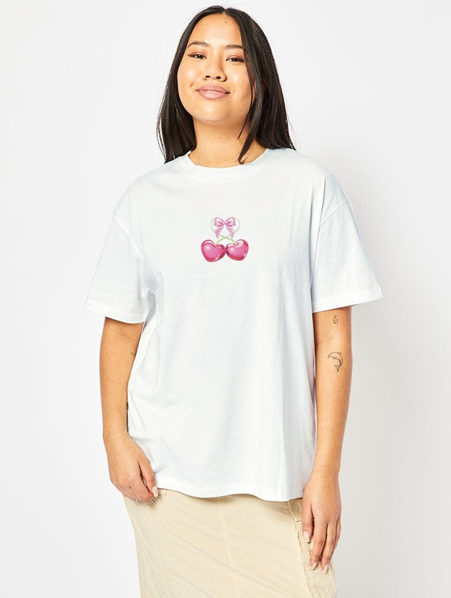 Skinnydip London Cherish Me T-Shirt In White Tops & T-Shirts