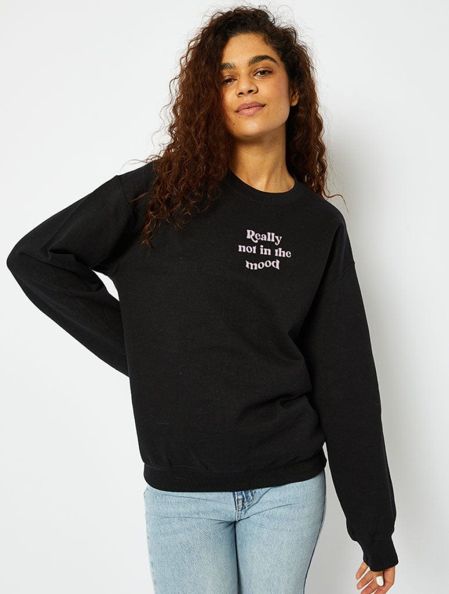 Skinnydip London Really Not In The Mood Sweatshirt In Black Loungewear